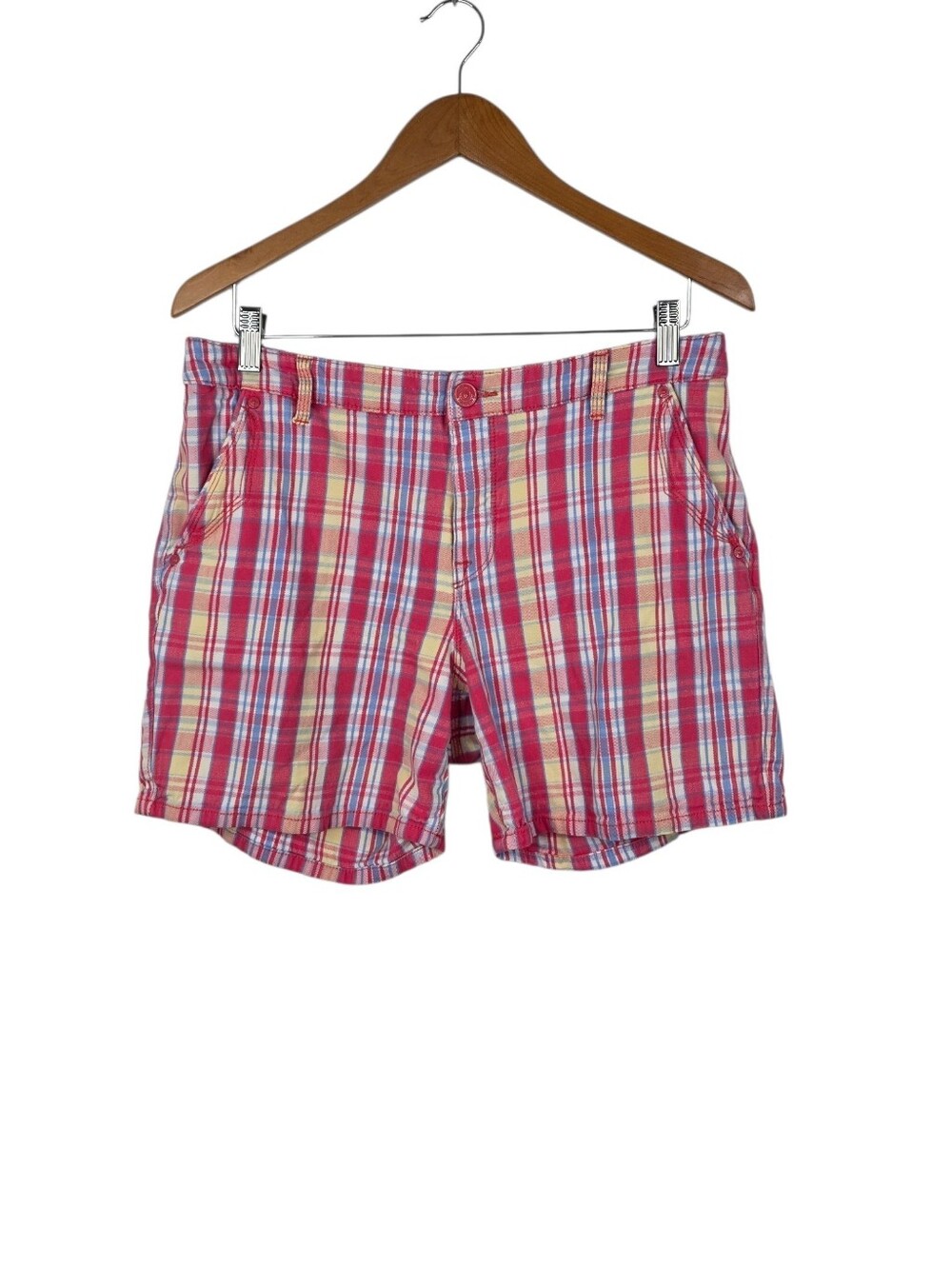 Gloria Vanderbilt Yvonne Shorts Y2K 2000s Preppy Multicolor Plaid Mid Rise Sz 10
